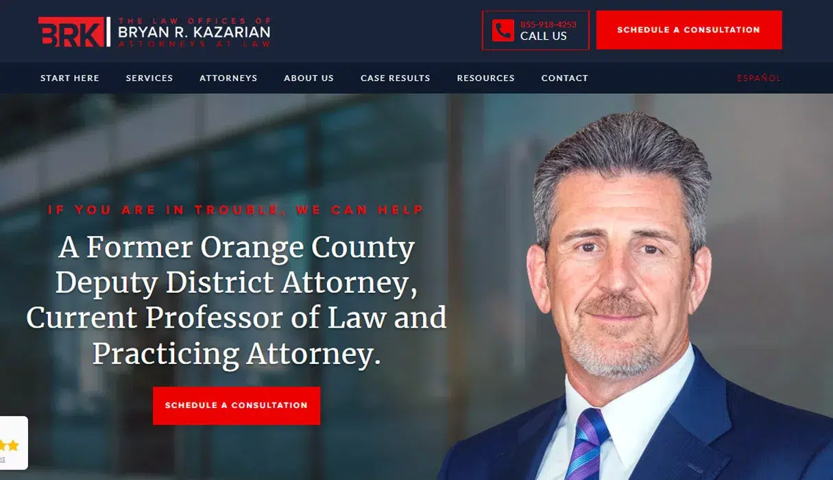 وب سایت وکالت The Law Office of Bryan R. Kazarian