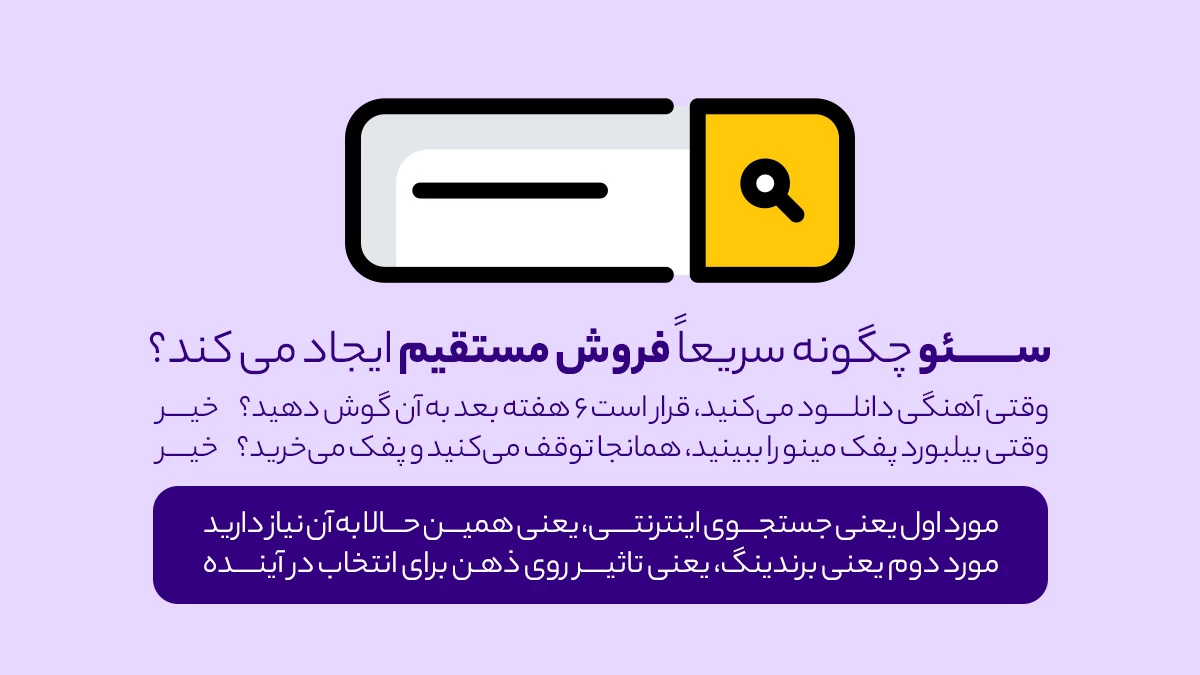 مثال تاثیر سئو بر فروش مستقیم