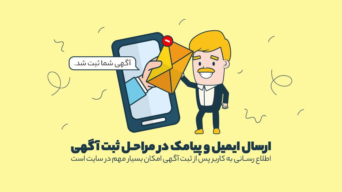 ارسال پیامک اطلاع از ثبت شدن آگهی